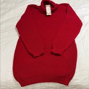 Boohoo Vibrant Red Turtleneck Sweater